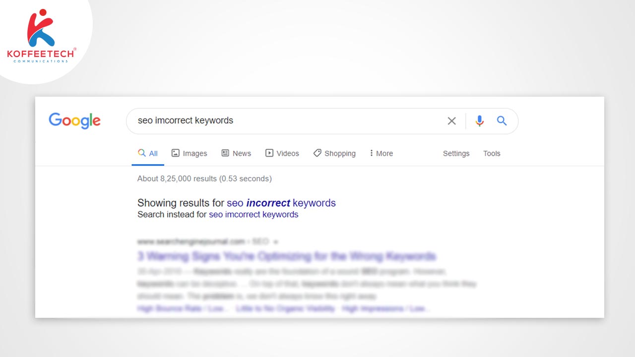 Targeting the incorrect keywords